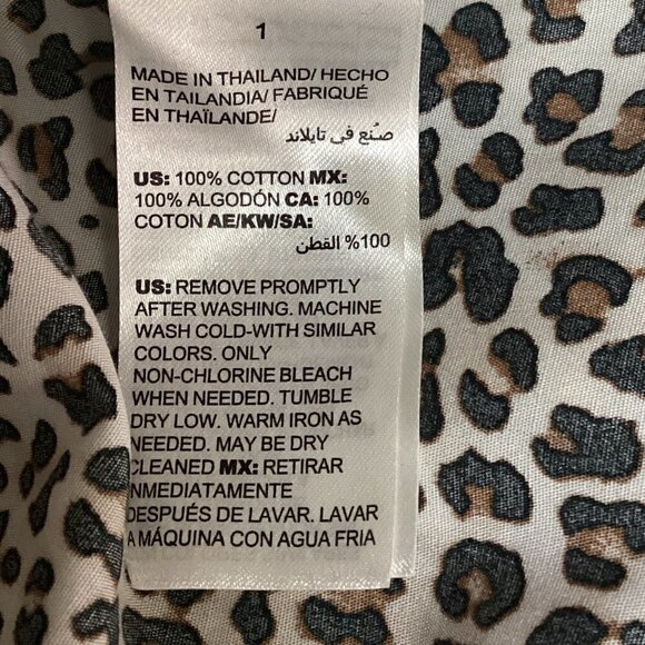 Chico's No Iron Cotton Leopard Print Caroline Shirt Button up Sz 1(M/8) #168D - Picture 9 of 9